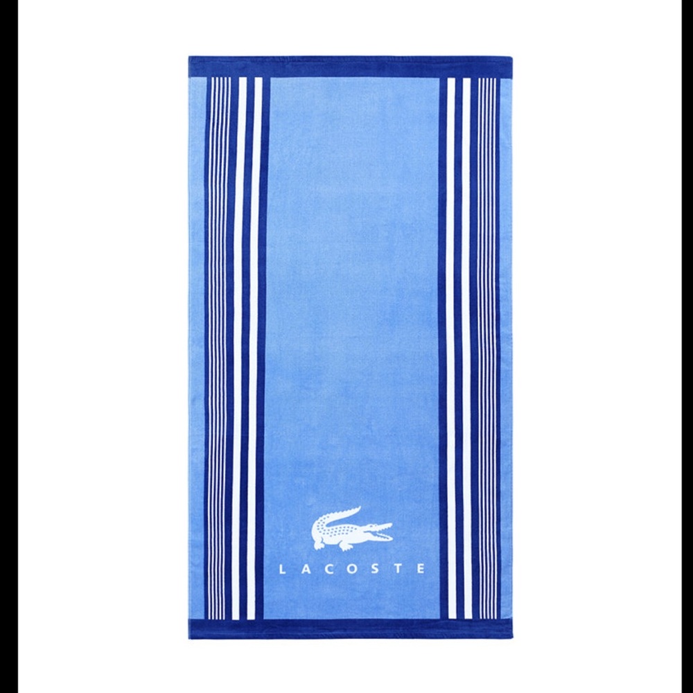 Lacoste BNWT Oki Striped Cotton Beach Towel